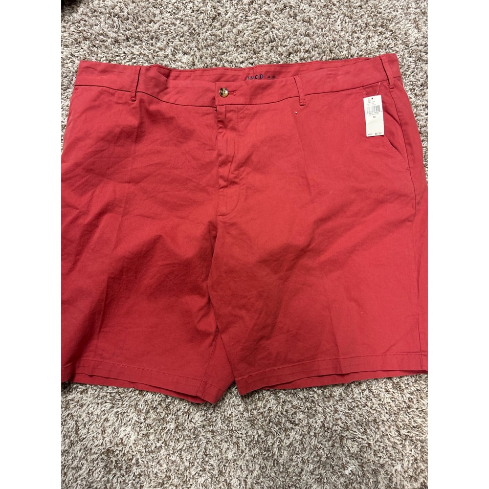IZOD Saltwater Men Big & Tall Stretch Chino Shorts Red 50 Waist 10.5 Inseam NWT